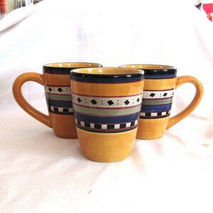Set of 3 Yellow Tabletops Gallery Argentina Large Mugs - Excellent Condition